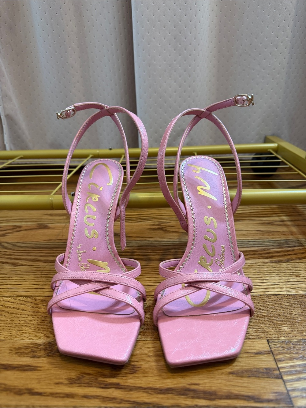 Circus by Sam Edelman Pink Strappy Square-Toe Heels